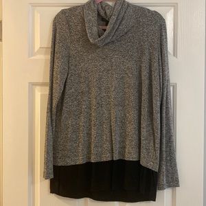 Grace Elements gray/black cowl neck sweater